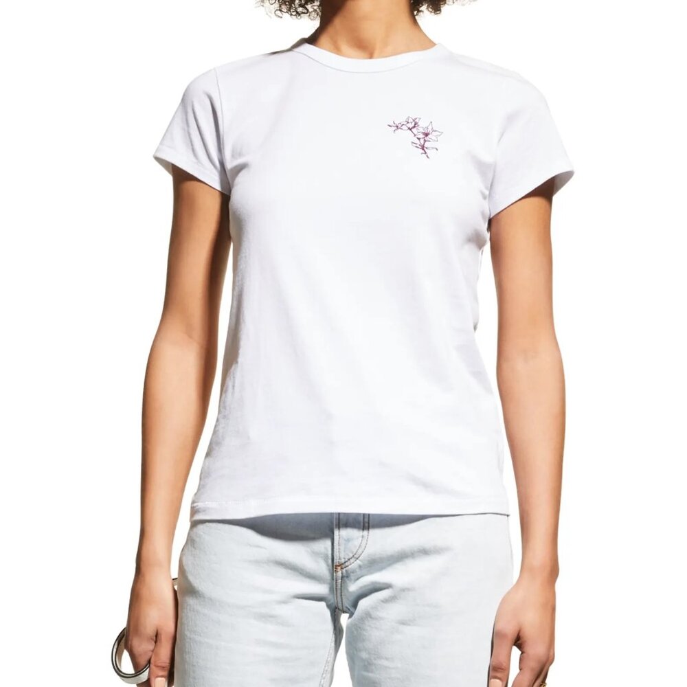 Rag & Bone Floret Organic Cotton Tee in Size Large